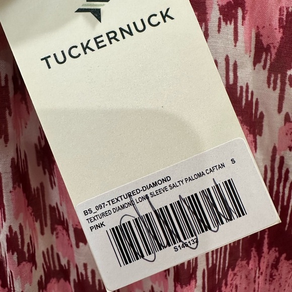 Tuckernuck TEXTURED DIAMOND LONG SLEEVE SALTY PALOMA CAFTAN size Small BNWT - Picture 9 of 11